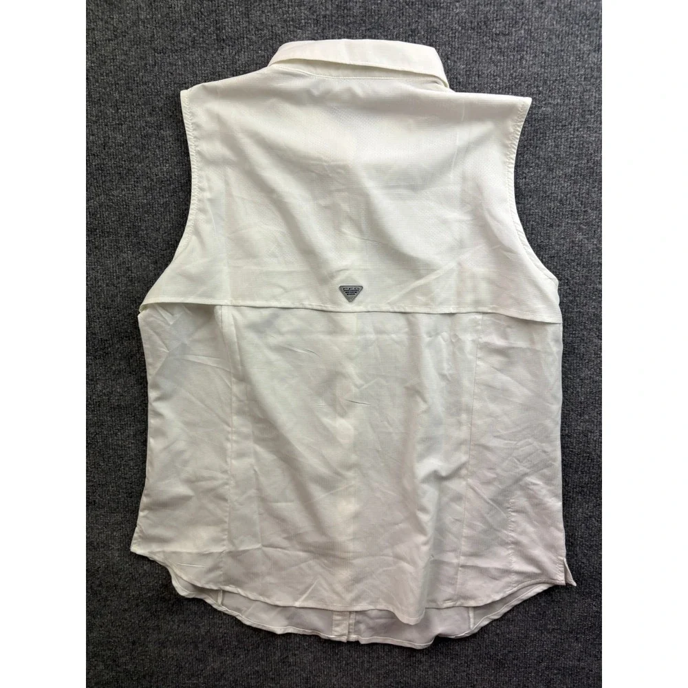 Columbia PFG Sleeveless Shirt Womens XL White Fishing Vented FL7157